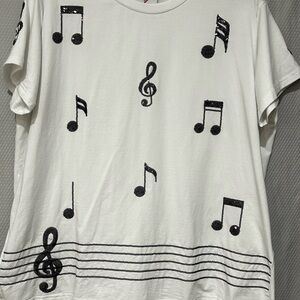 Really Rex Boutique sequin Musical Notes top